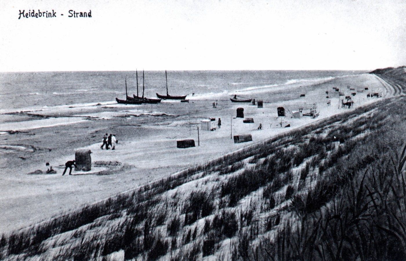Archivpostkarte: der Strand von Heidebrink, heute Międzywodzie