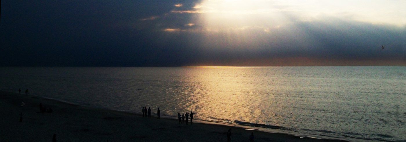 Panoramic sunset on Międzywodzie beach